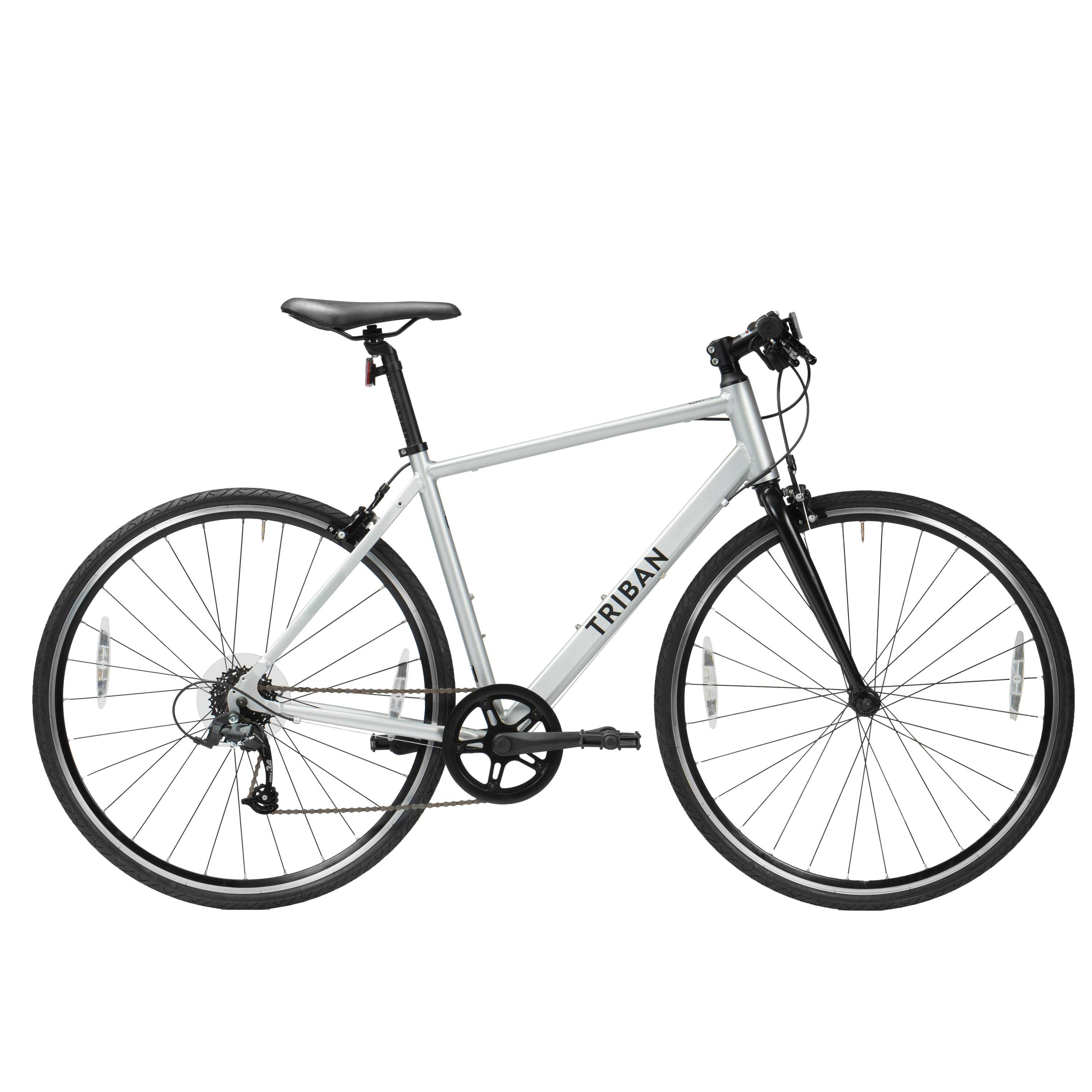 Road Bike Triban RC100 Flat Bar - Aluminium Frame, 7 Speed, Caliper Brakes -  1
