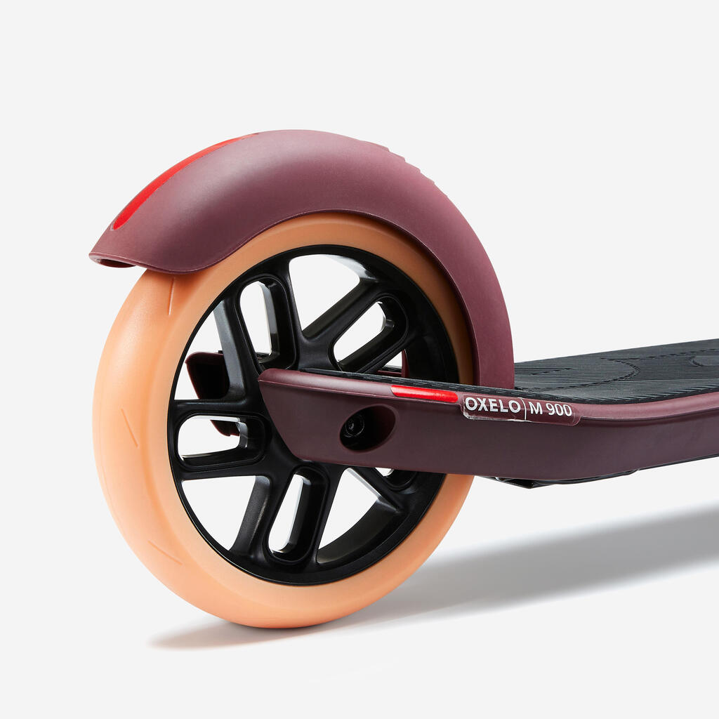 Trottinette junior m900 bordeaux et touche orange