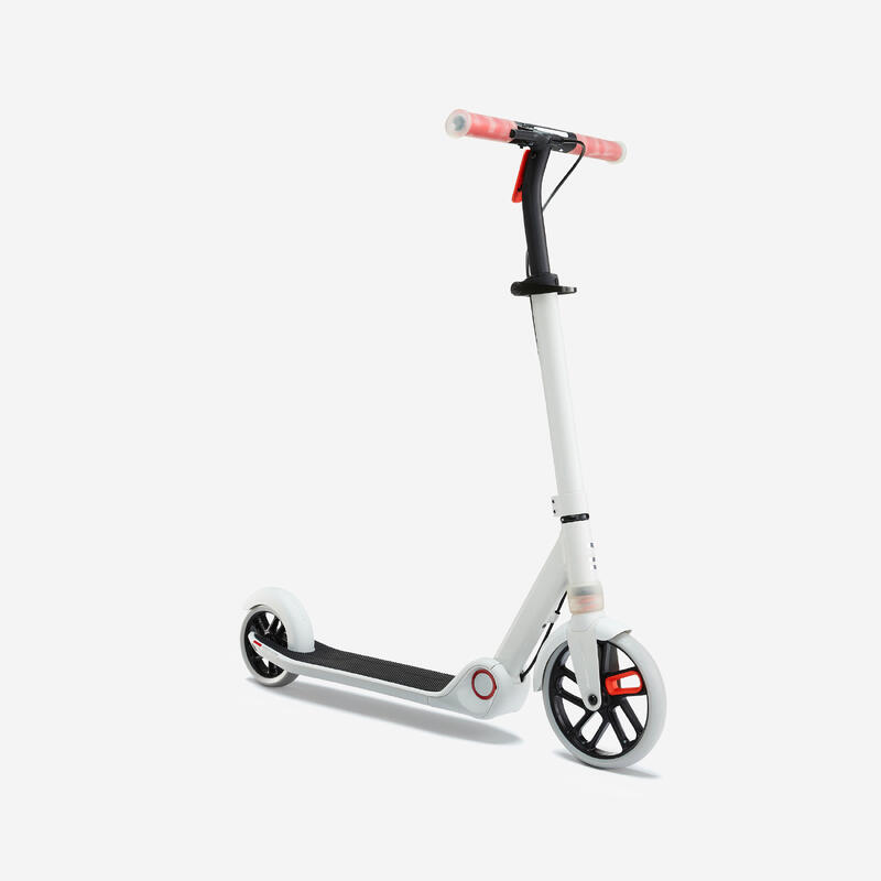 Trottinette junior m900 gris lunaire et touche rouge