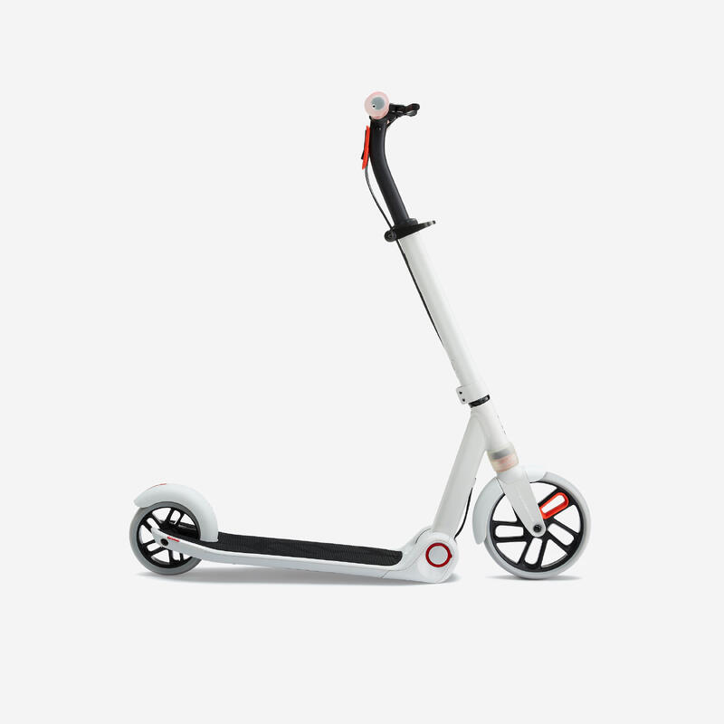 Trottinette junior m900 gris lunaire et touche rouge