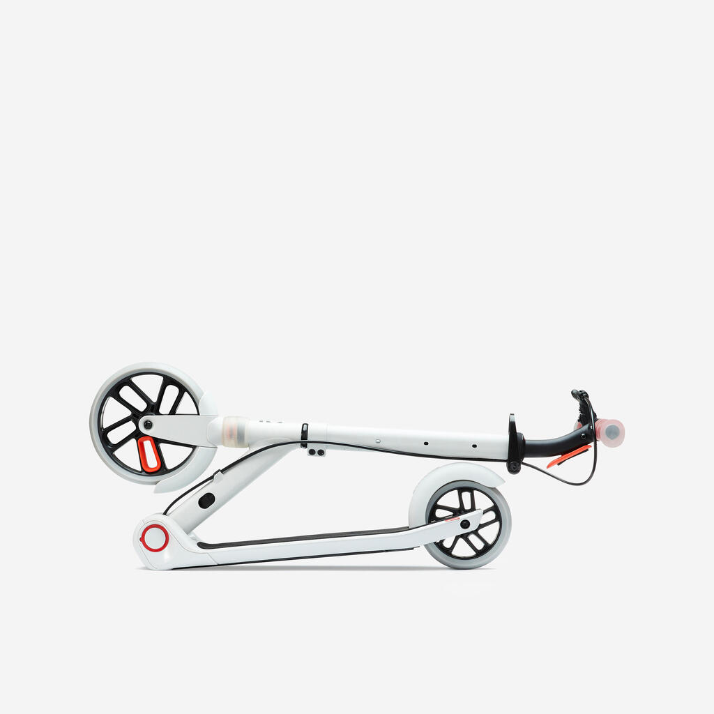 Trottinette junior m900 vert kaki et touche bleu clair