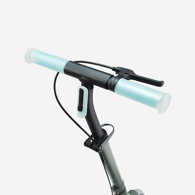 Trottinette junior m900 vert kaki et touche bleu clair