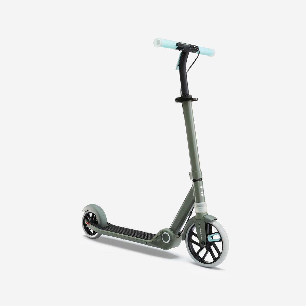 Trottinette junior m900 vert kaki et touche bleu clair
