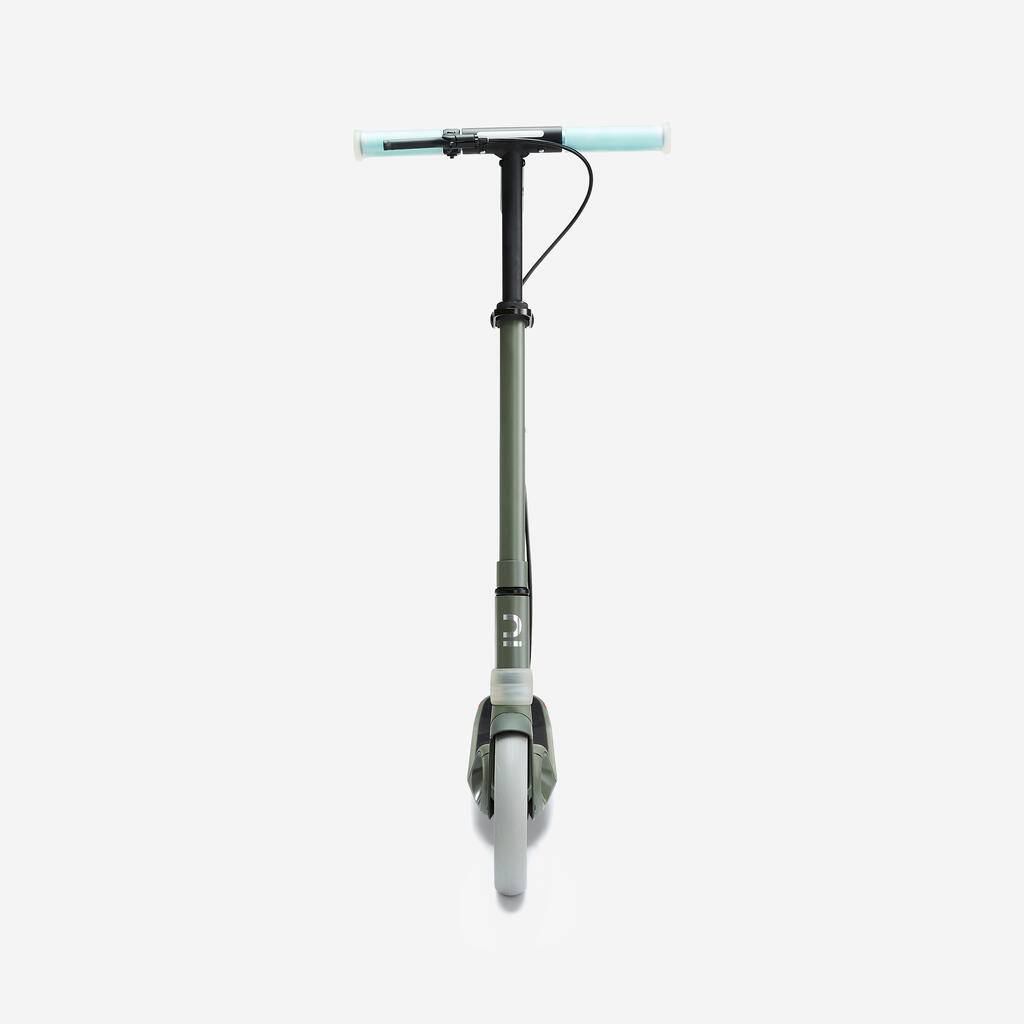 Trottinette junior m900 vert kaki et touche bleu clair