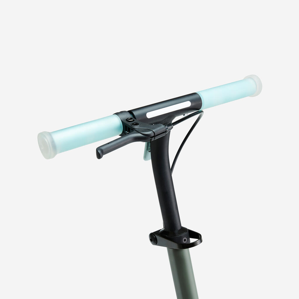 Trottinette junior m900 vert kaki et touche bleu clair