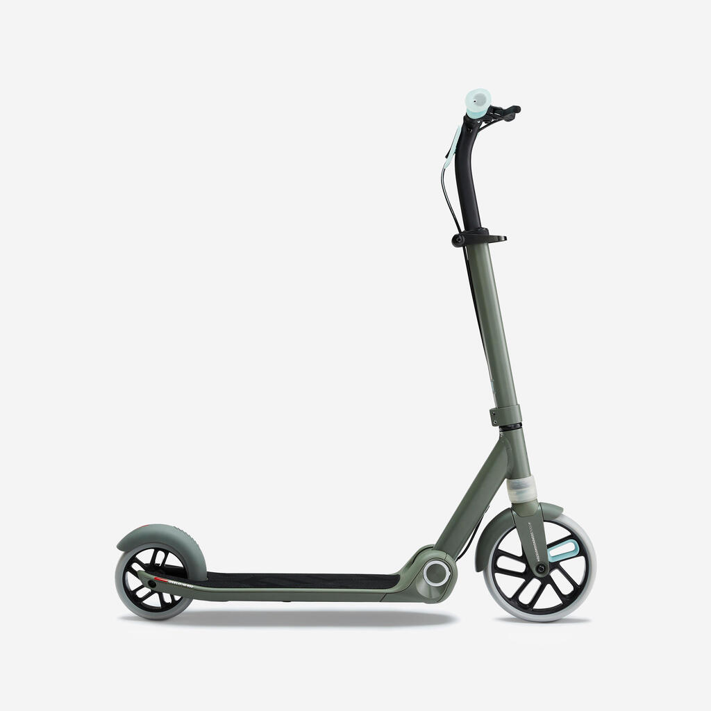 Trottinette junior m900 vert kaki et touche bleu clair