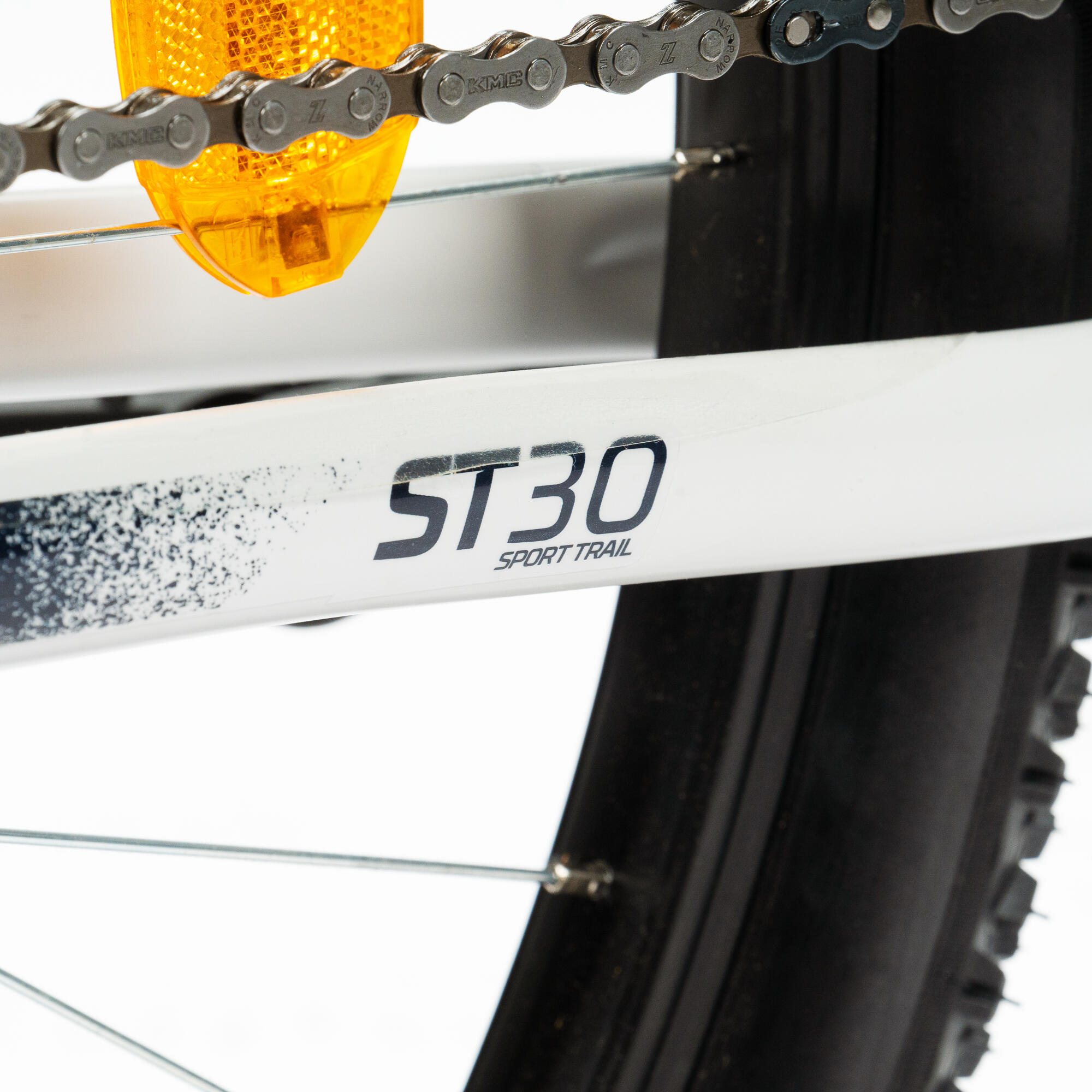 Mountain Bike Rockrider ST30 White Speed, MTB Tyres, Unisex