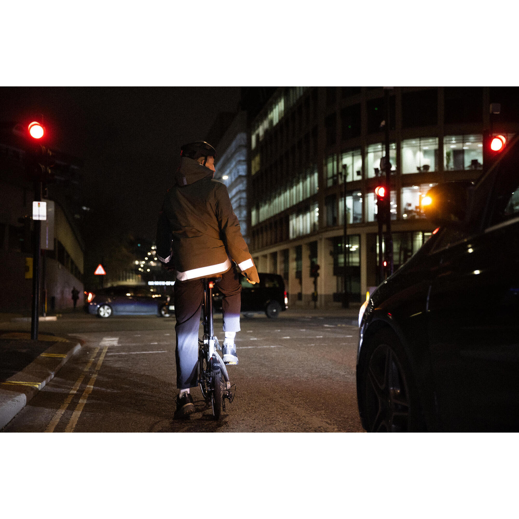 540 GIACCA ANTIPIOGGIA DA CICLISMO DA UOMO NIGHT VISIBILITY CITY NERO