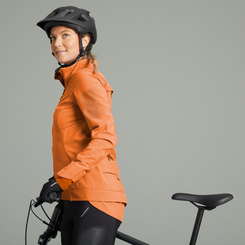 Chaqueta Ciclismo MTB Mujer Naranja Invierno