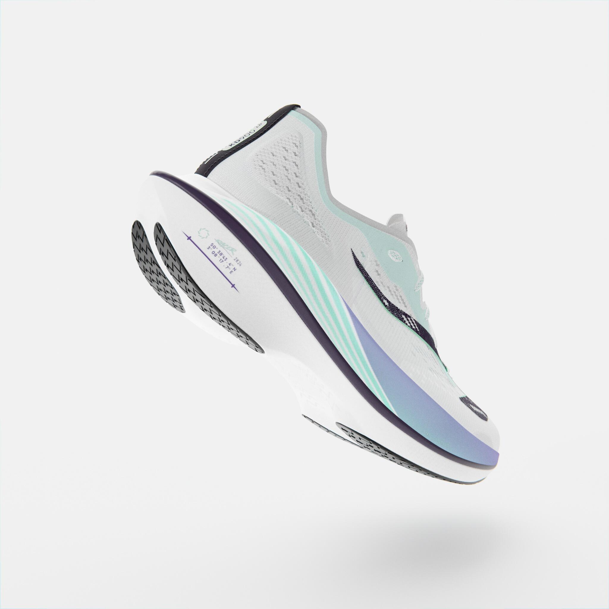 Scarpe running donna KD 900X LD con piastra in carbonio bianco verde 3/14