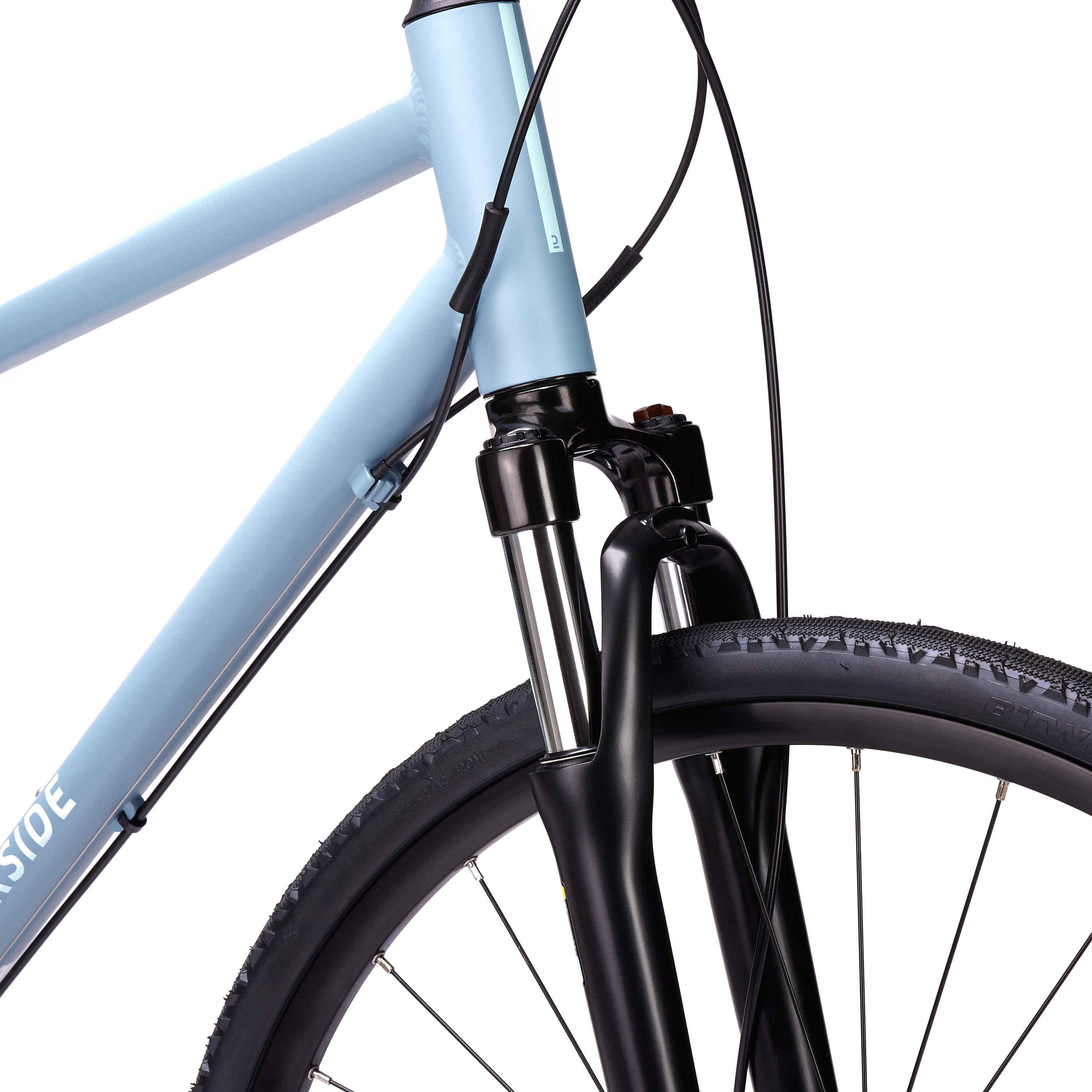 Bicicleta híbrida con freno de disco de 9 velocidades gris nube Riverside 500 11/11