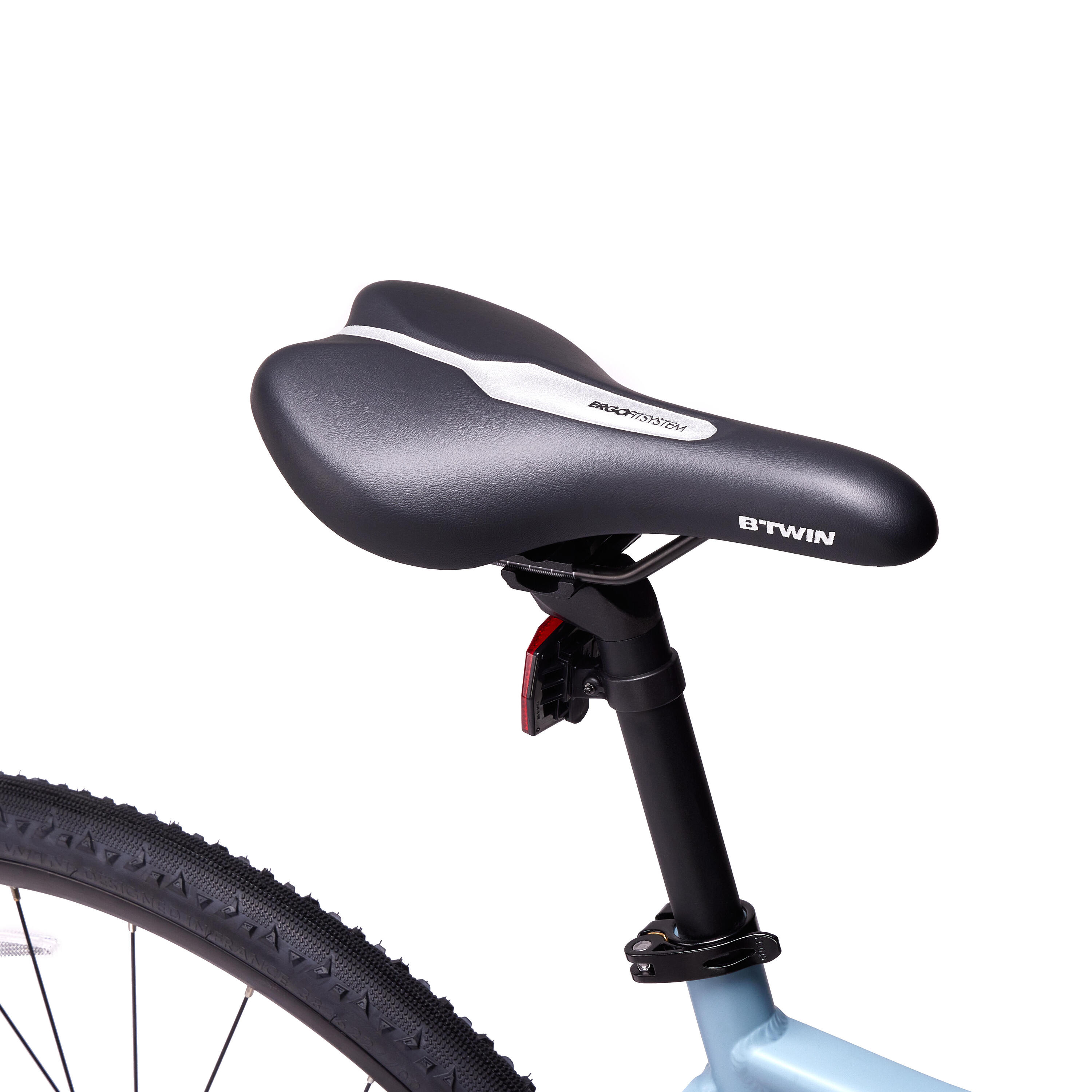 Bicicleta híbrida con freno de disco de 9 velocidades gris nube Riverside 500 8/11