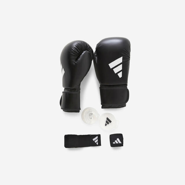 Kit de Boxeo adidas V2 negro (guantes + vendas + protector bucal)