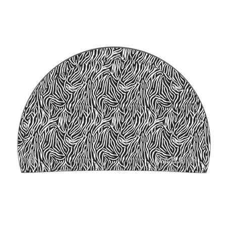 Mesh swim cap - Printed fabric - Size M - Zebra white black