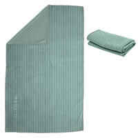 Microfibre Towel Size XL 110 x 175 cm - Striped Dark Green