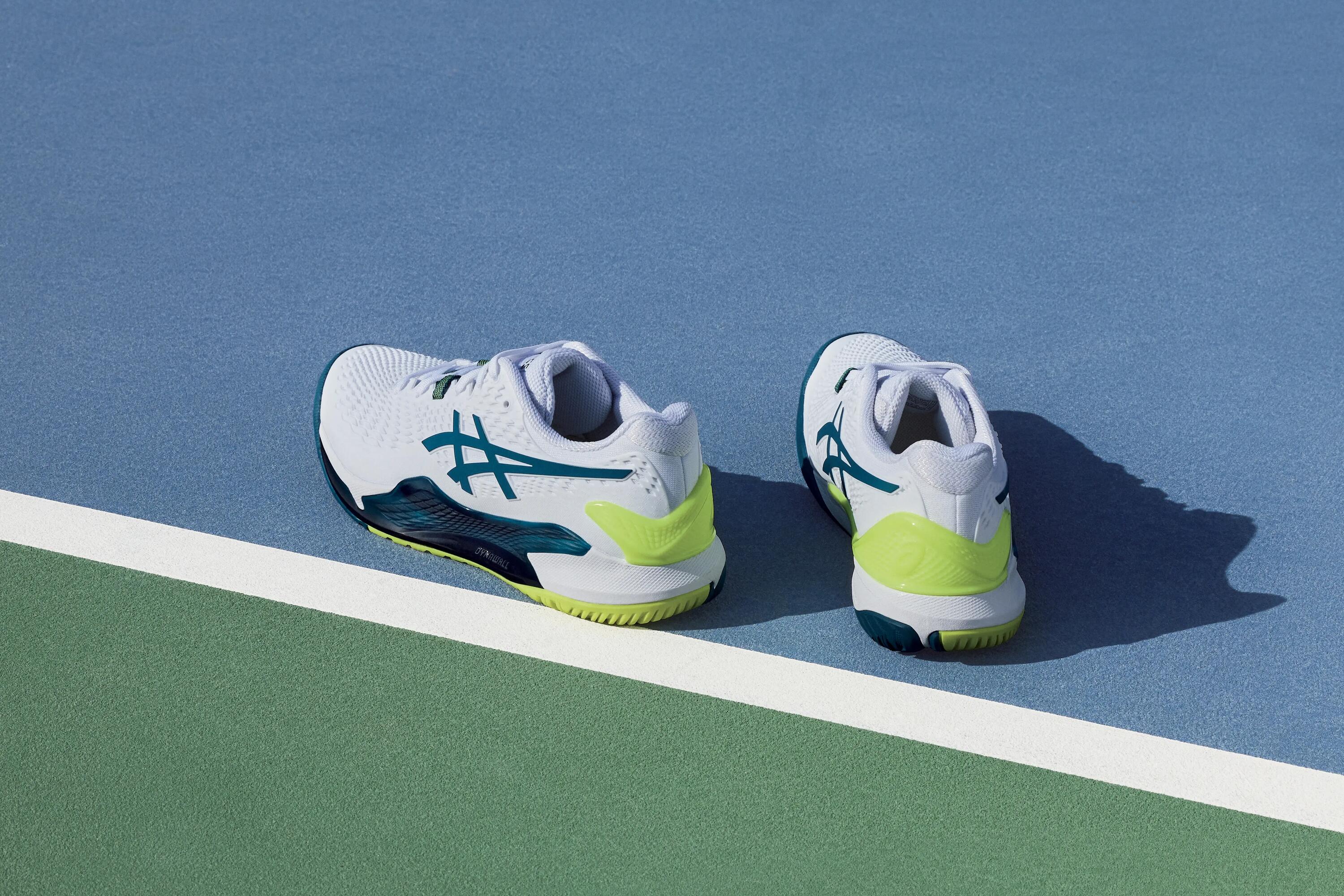 Men's Multicourt Tennis Shoes Gel Resolution 9 - White/Blue/Yellow 9/10