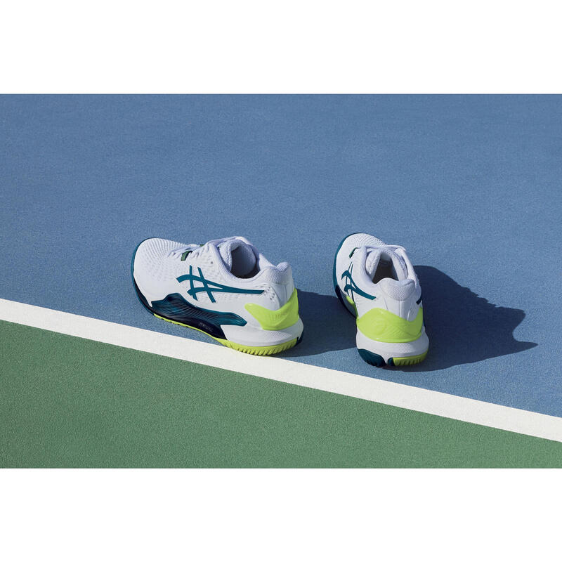 Tennisschoenen voor heren Gel Resolution 9 multicourt wit/blauw/geel