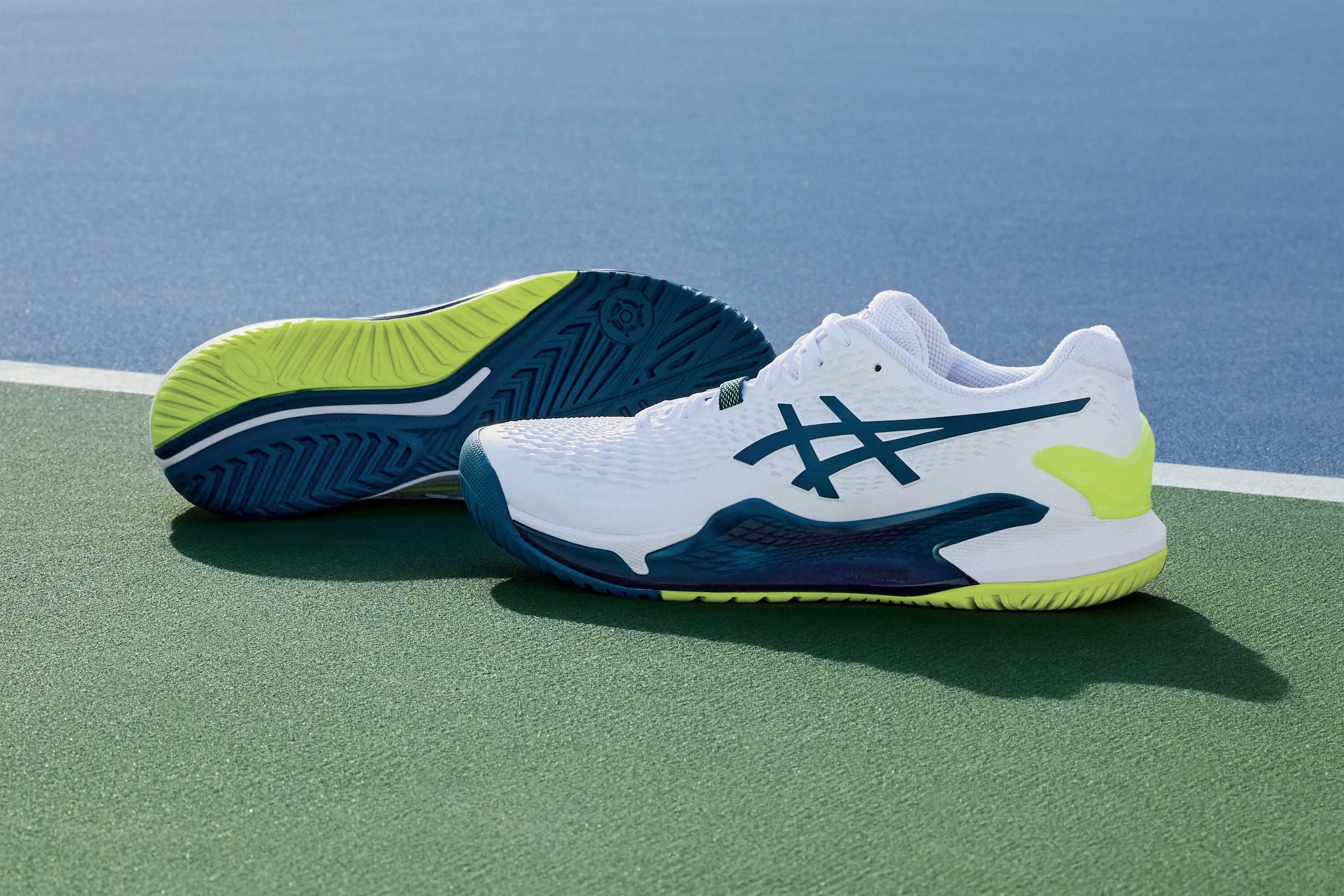 Men's Multicourt Tennis Shoes Gel Resolution 9 - White/Blue/Yellow 7/10