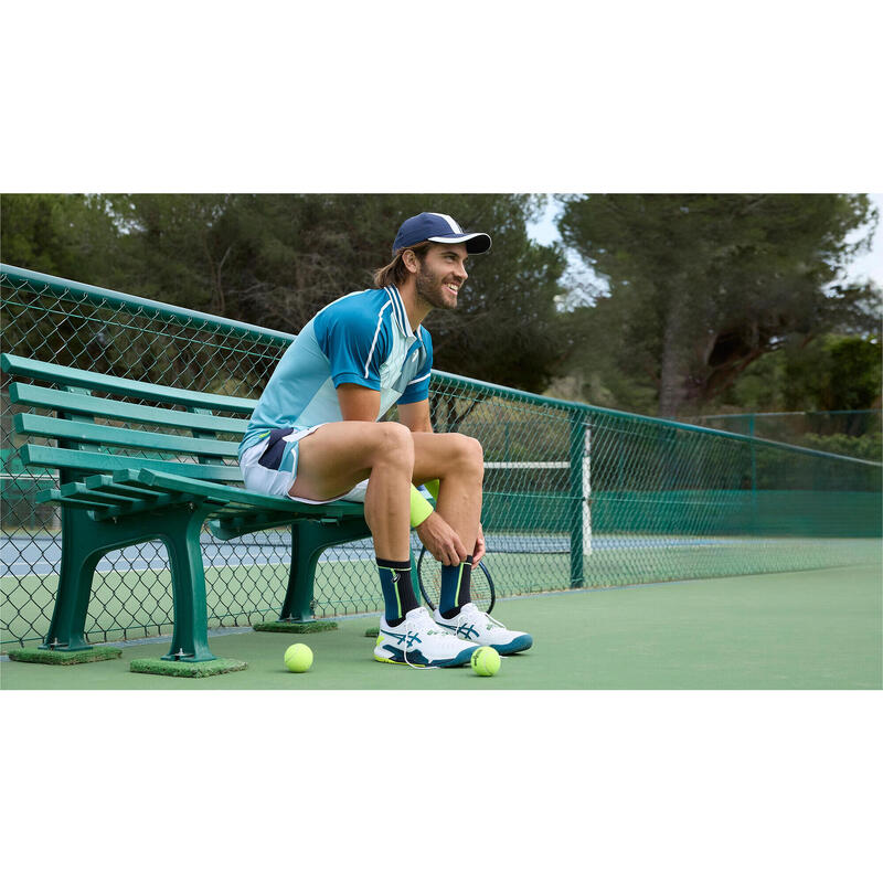 Tennisschoenen voor heren Gel Resolution 9 multicourt wit/blauw/geel