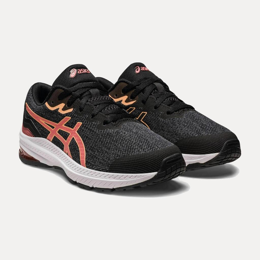 ASICS GT-1000 GIRLS' RUNNINS SHOES - BLACK/CORAL 23