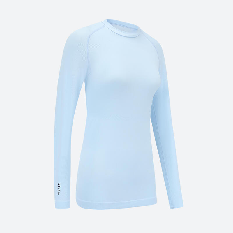 Women’s BL 100 thermal base layer seamless ski top - light blue