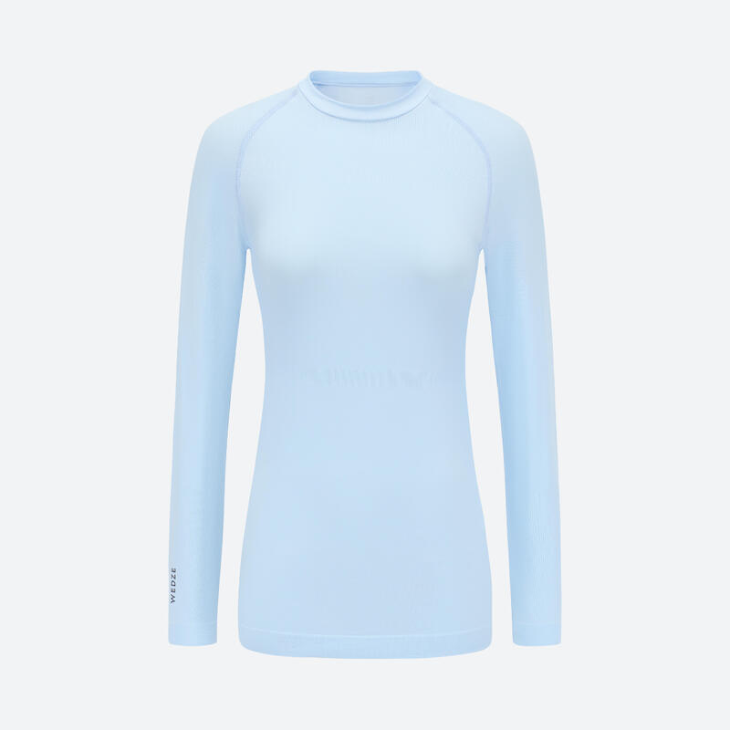Women’s BL 180 thermal base layer seamless ski top - light blue