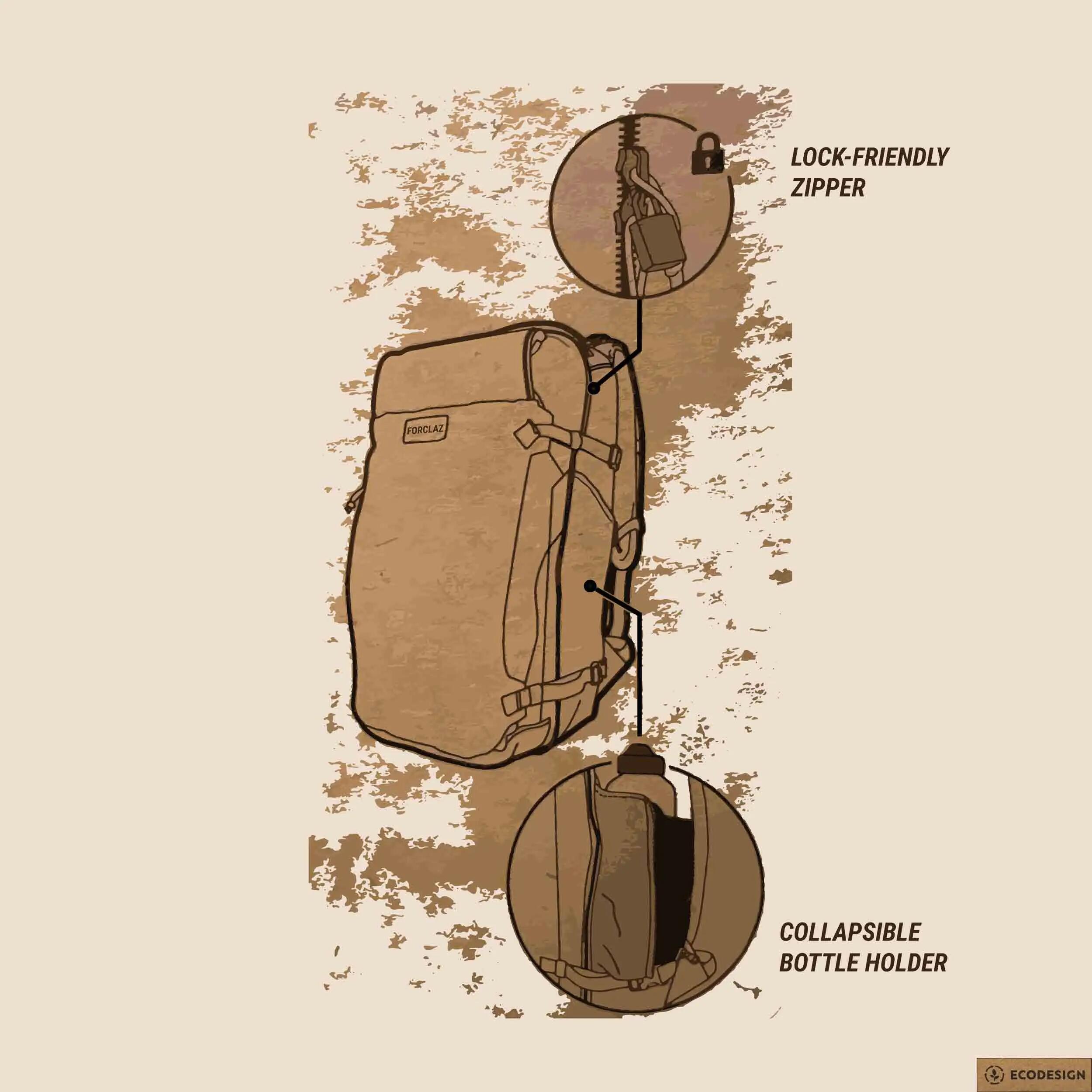 40 L Travel backpack, Travel 500 Organiser - Grey 2/24