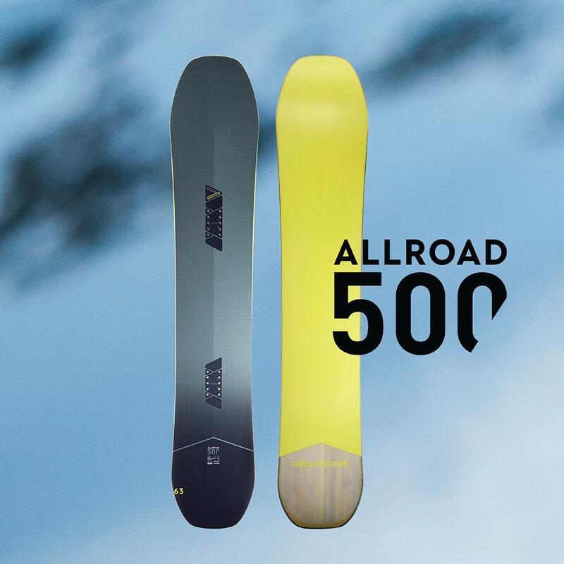 Placă snowboard allmountain freeride mixte - ALL ROAD 500 Gri