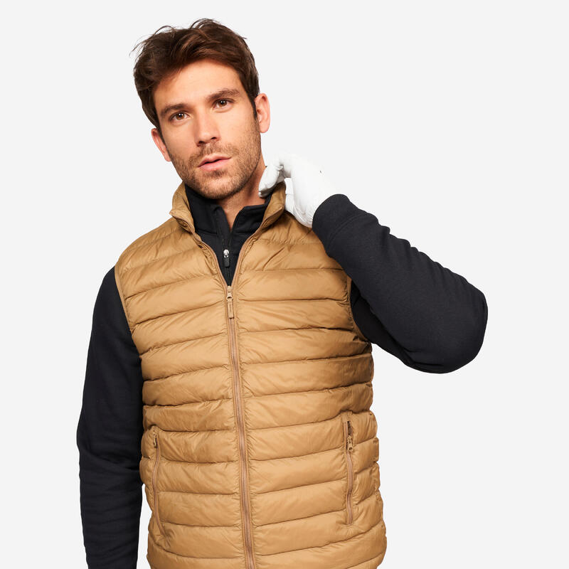 Chaqueta acolchada golf sin mangas Hombre - MW500 marrón