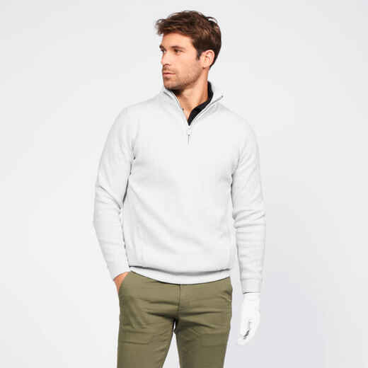 
      Herren Golfpullover winddicht Kurzreissverschluss - MW500 grau 
  