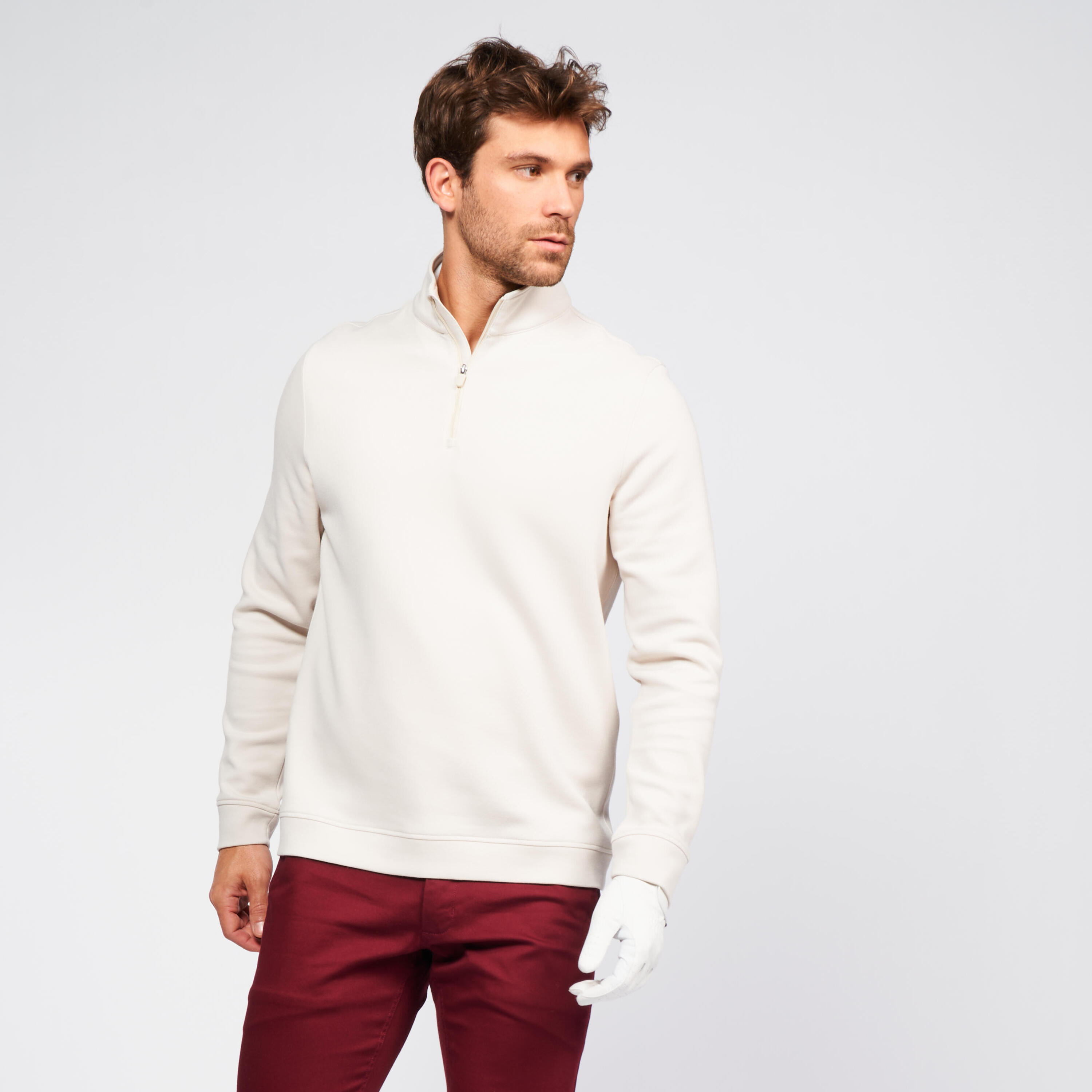 INESIS Men's Golf Sweatshirt - MW500 Beige