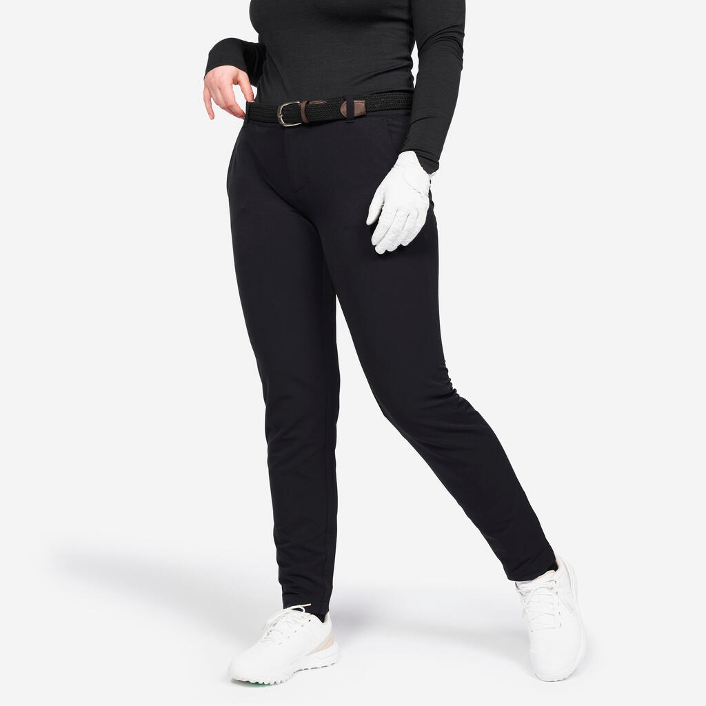 Dámske golfové nohavice do chladného počasia čierne