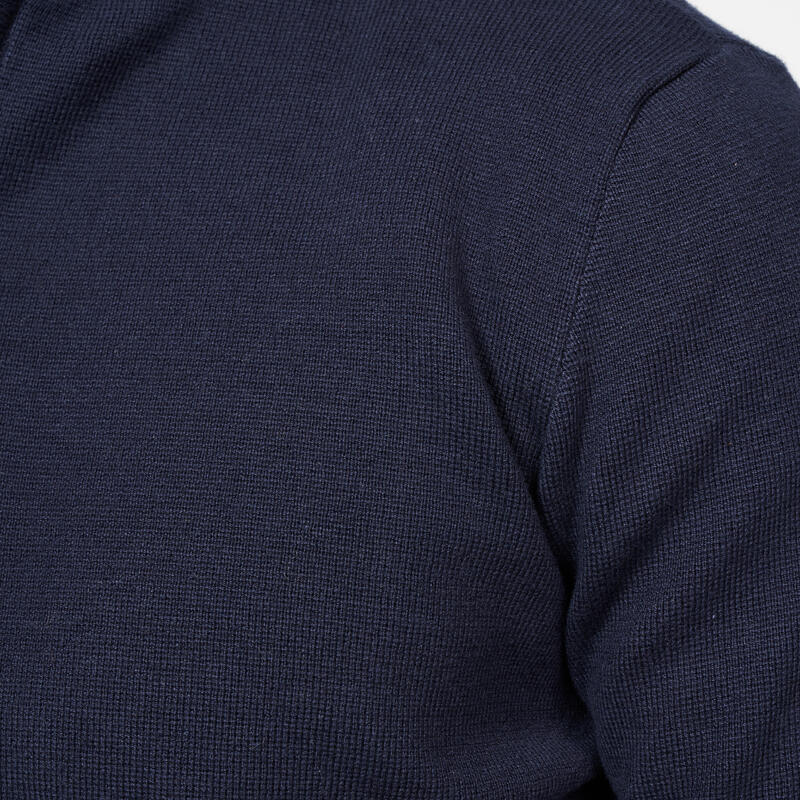 Pull de golf col montant zippé Homme, MW500 marine