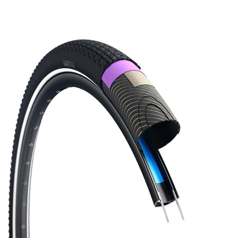 Opona do roweru elektrycznego trekkingowego Btwin RoadProtect+ 26x1,85"/26"x47mm