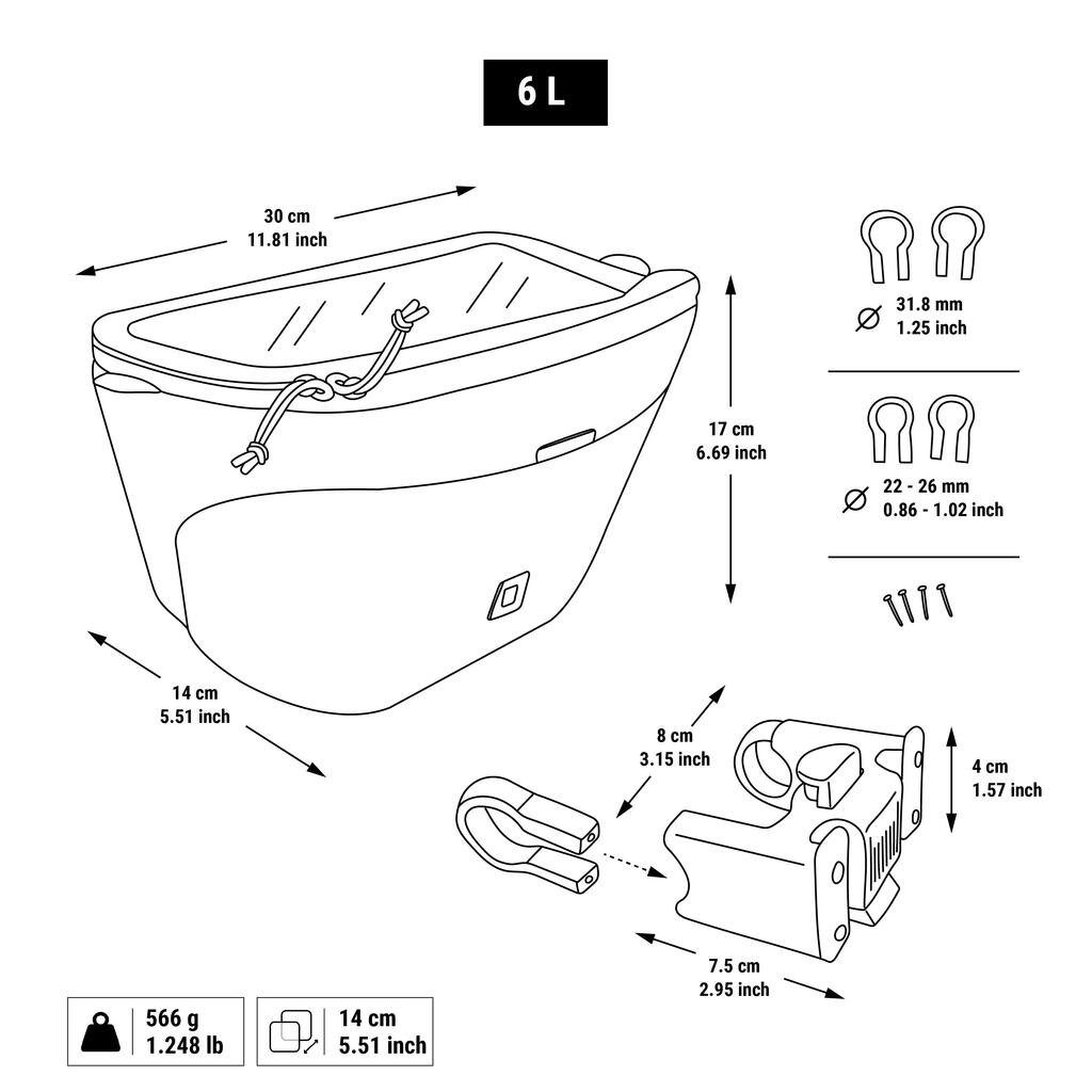 6 L Handlebar Bag HB500 with KLICKfix System