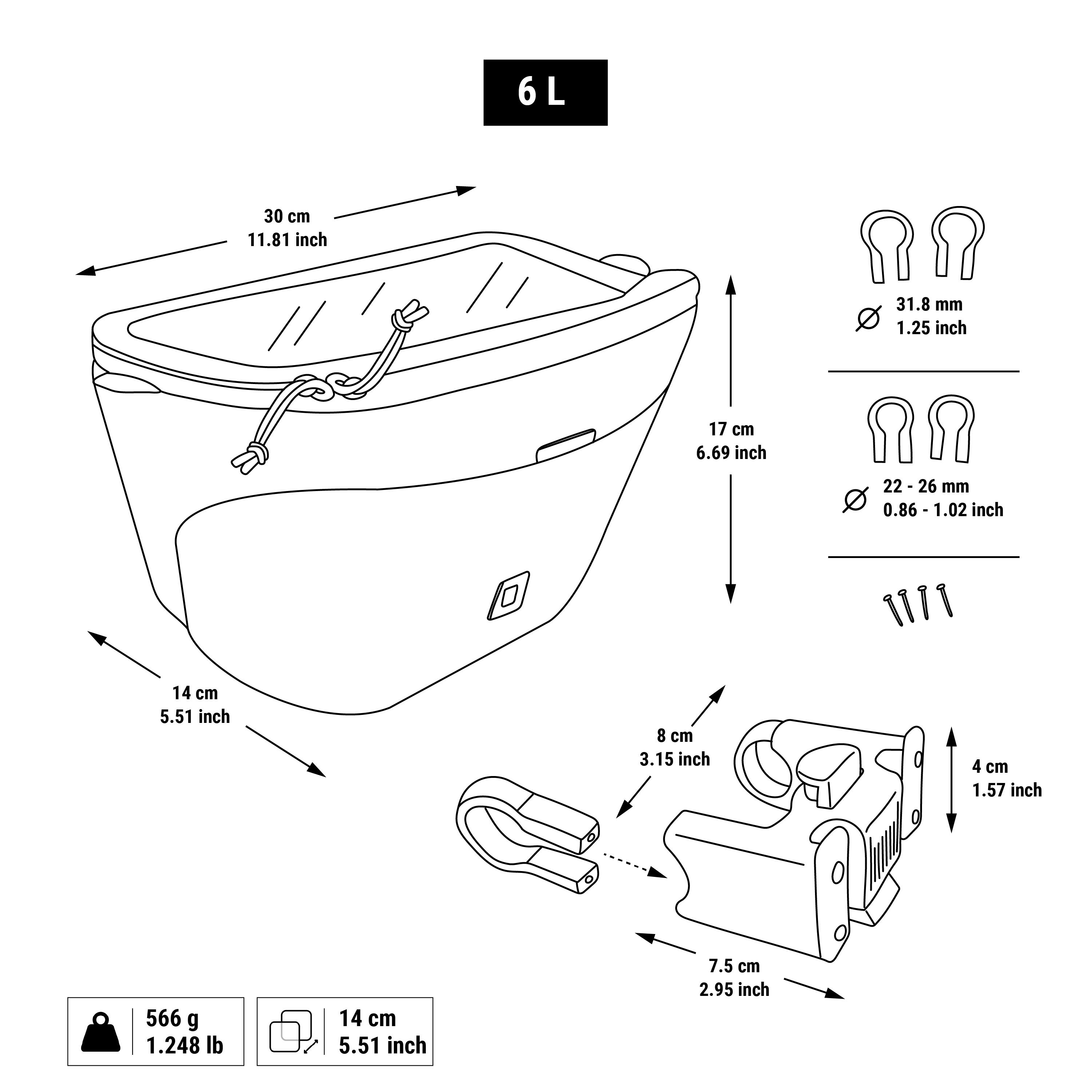 6 L Handlebar Bag with KLICKfix System - HB 500 - RIVERSIDE