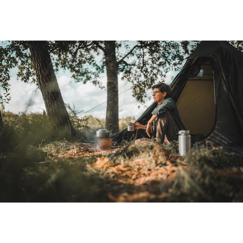 Polní láhev se šroubovým uzávěrem na bushcraft 1 l nerezová