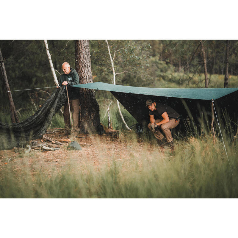 Adăpost TARP Bushcraft Bivuac 4x4 m Impermeabil kaki