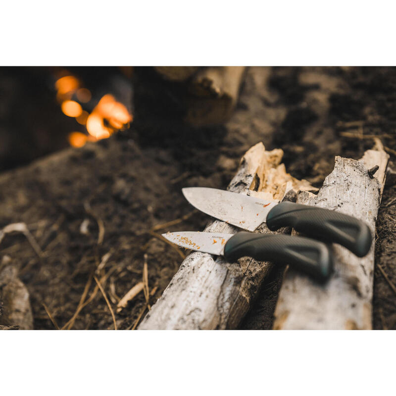 Avcı Bıçağı Seti & Mangal Barbekü Maşası - Bushcraft - Paslanmaz Çelik - Çantalı