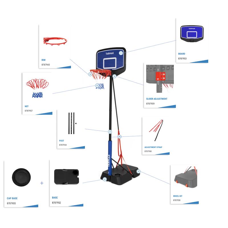 Voet basketbalpaal K900 zwart