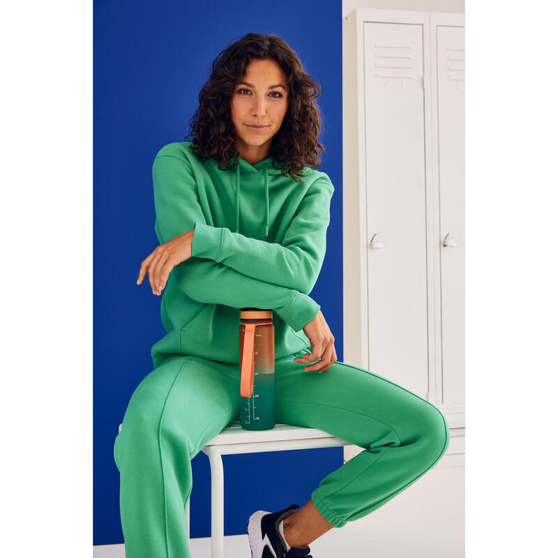 Sweat à Capuche Chaud de Fitness pour Femme 500 - Vert