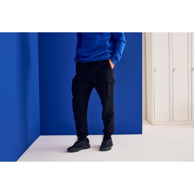 Pantalon jogging fitness homme, noir