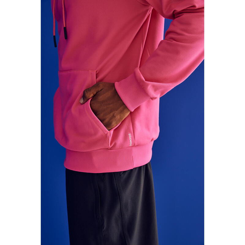 Sweat de fitness essentiel respirant capuche homme - rose