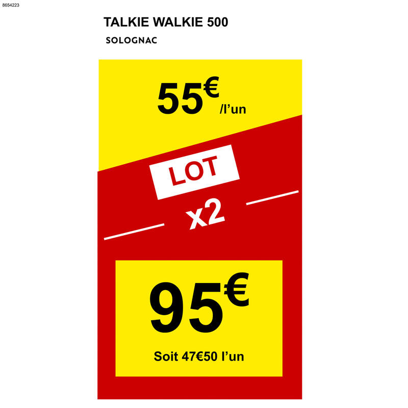 Talkie Walkie x2, 16 Canaux, avec Lampe De Poche, Cordon, Portée