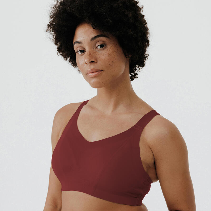 Sport-BH Damen Bustier Invisible mit Schalen starker Halt - rot