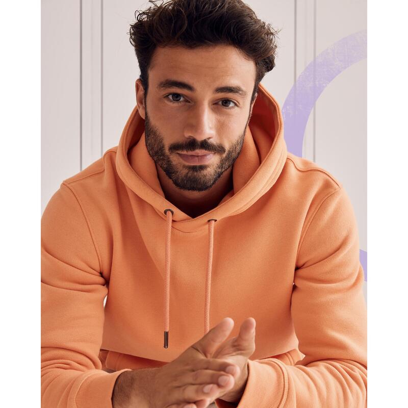 Sudadera Fitness 520 Hombre Naranja Capucha