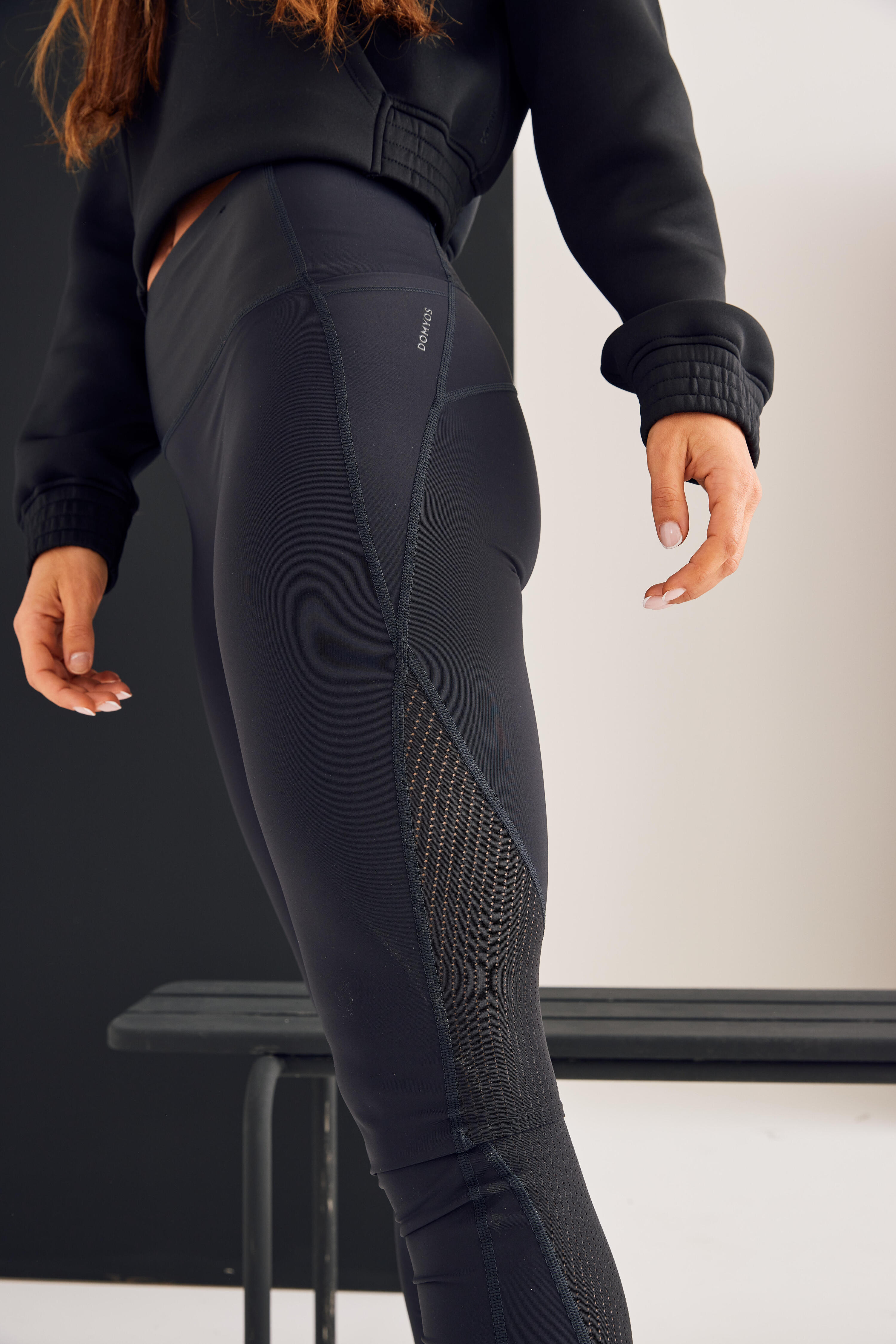 Malla legging largo fitness tiro alto Mujer 900 Negro 8/17