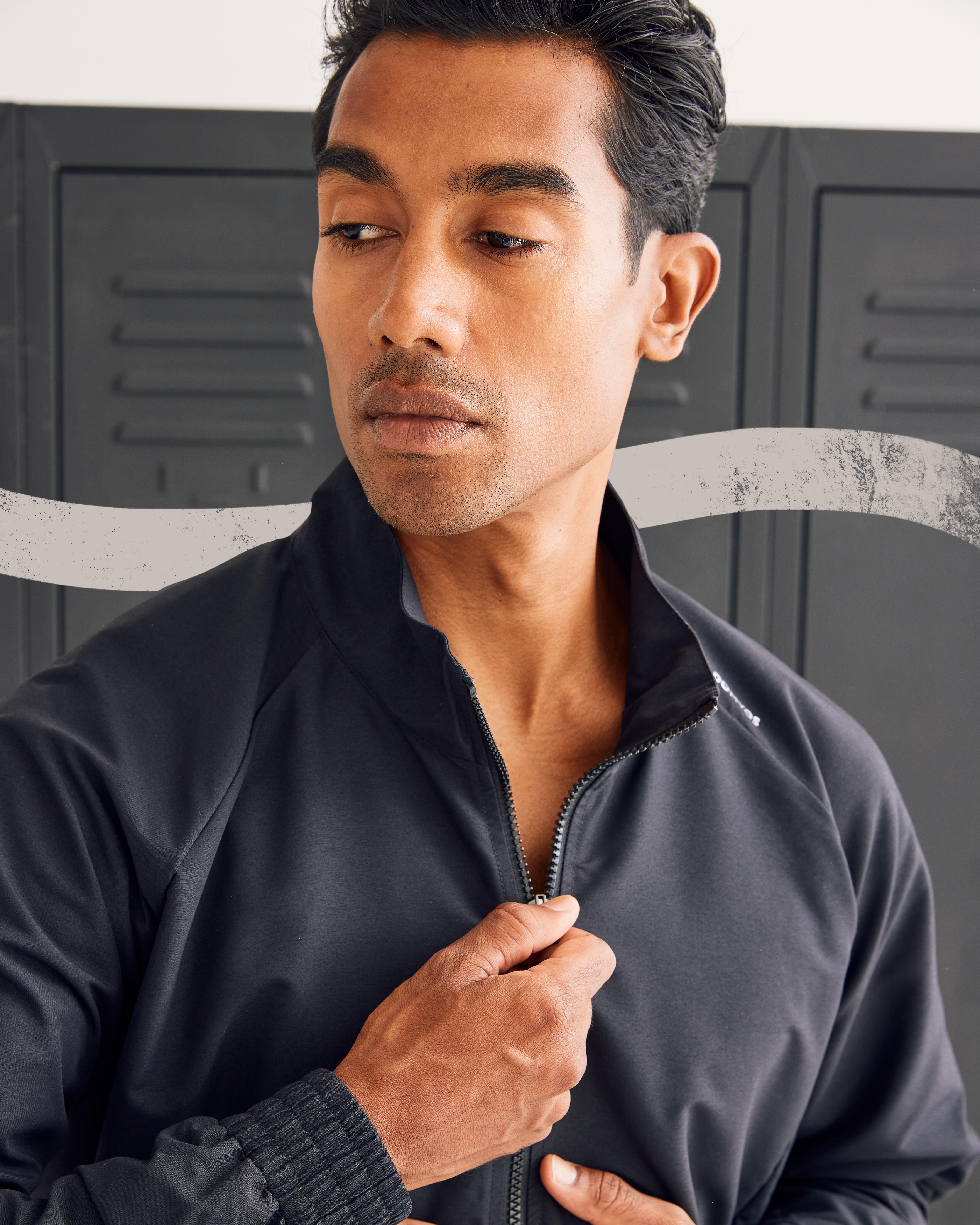 Men s Fitness Standard Breathable Jacket Black