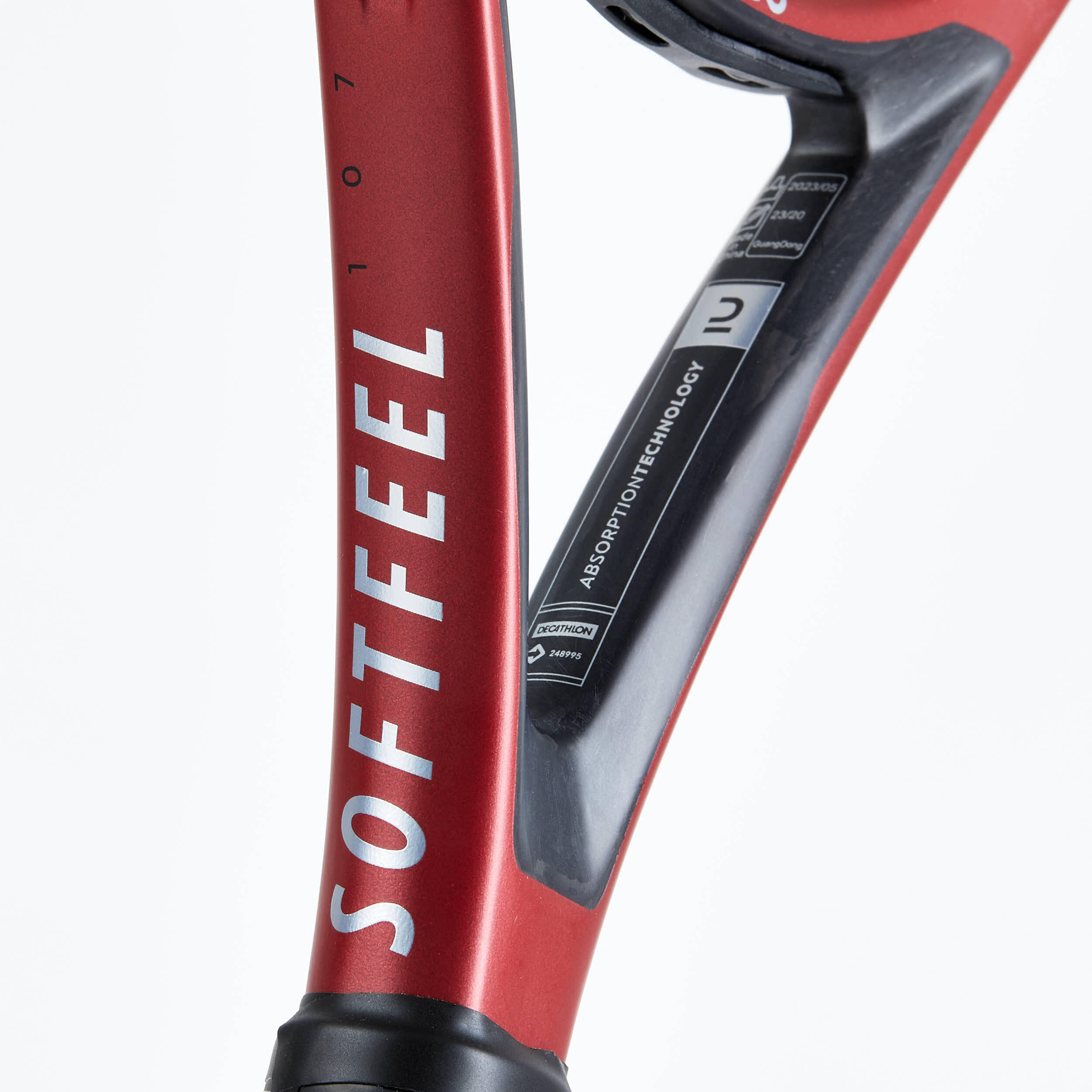 Adult Tennis Racket Softfeel 107 - Black/Red 5/9