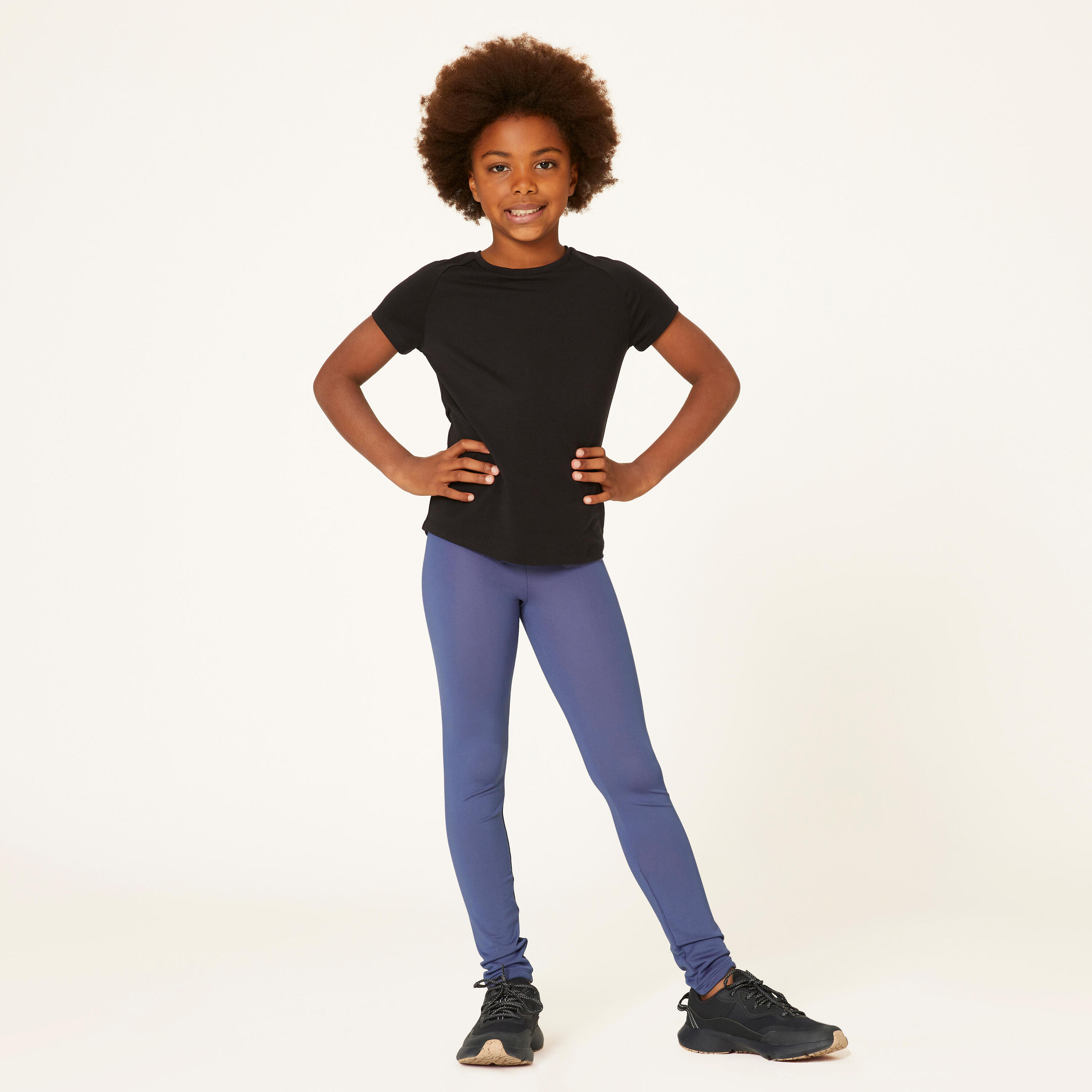 Girls' Breathable Leggings - Blue 3/8